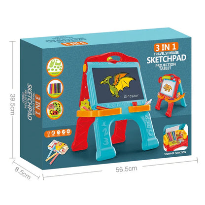 3 in 1 drawing projector tablet black board toy - Prozone
