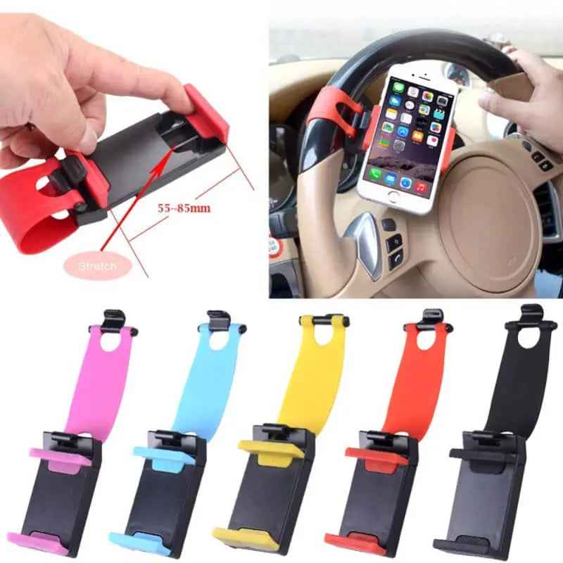 Car Steering Wheel Mobile Holder - Multicolor - Prozone