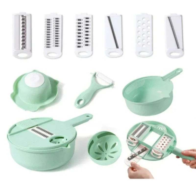 Wet basket vegetable cutter slicer drainer with handle - Prozone