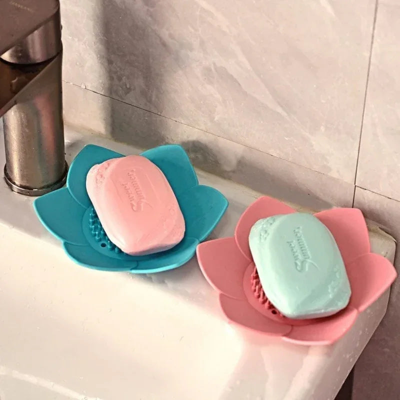 Silicone flower shape drain soap holder - Prozone