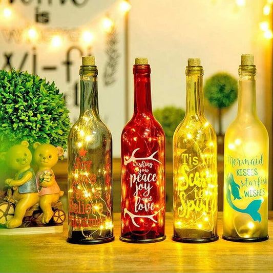 Wine bottle lights with cork led string light - Prozone