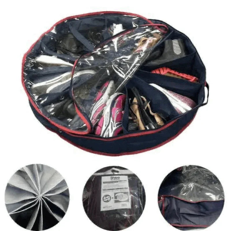 Foldable 12 pair round shoe organizer box - Prozone