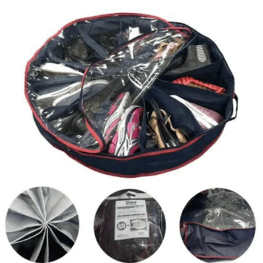 Foldable 12 pair round shoe organizer box - Prozone