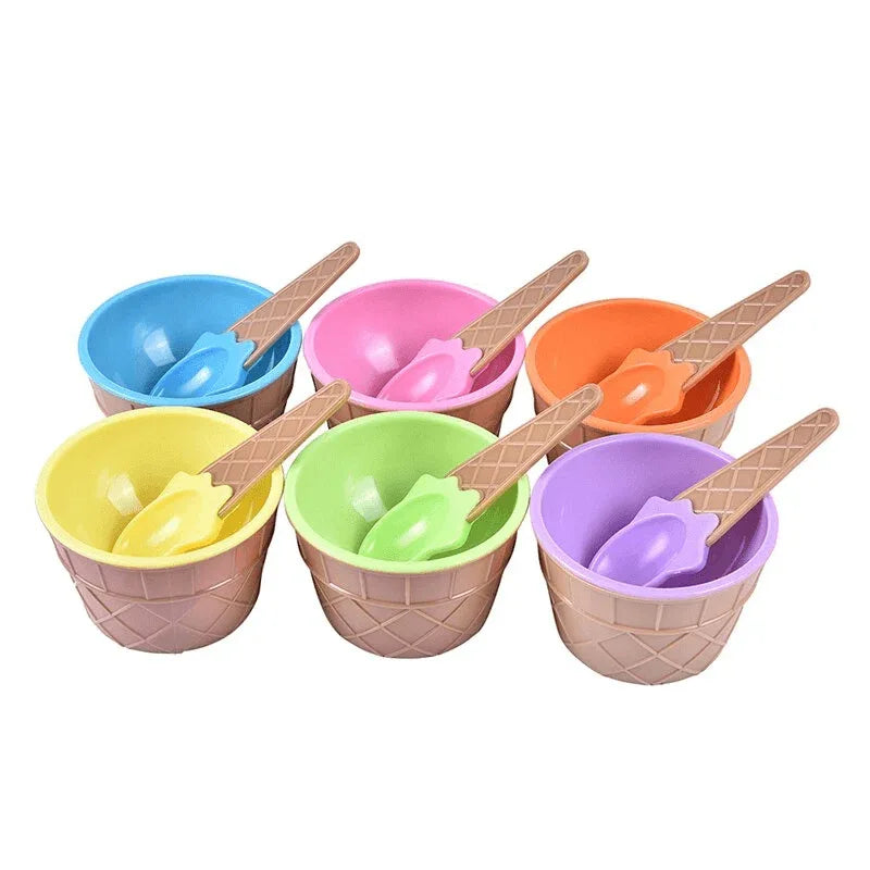 Pack of 2 cute ice cream bowl with a spoon - Prozone