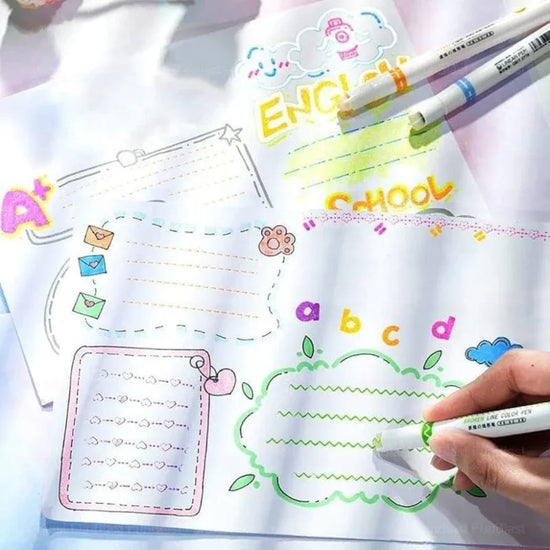 Pack Of 6 Linear Roller Design Color Pen - Prozone