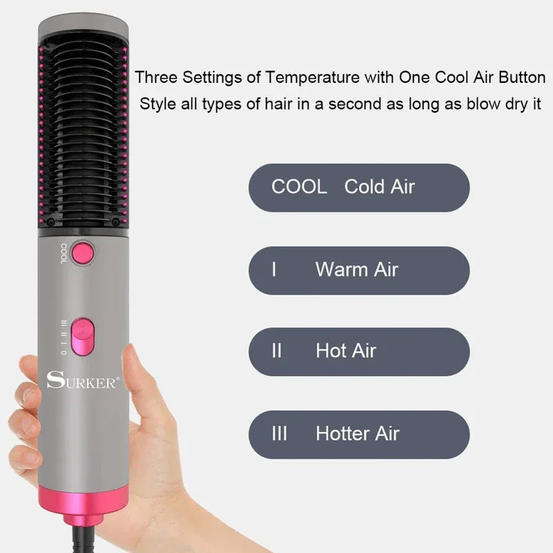 3 in 1 hair straightener with blow dryer and brush - Prozone