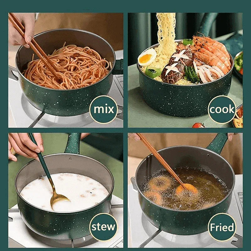 Noodle cooking nonstick pan with lid n drainer - Prozone