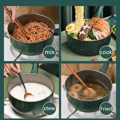 Noodle cooking nonstick pan with lid n drainer - Prozone