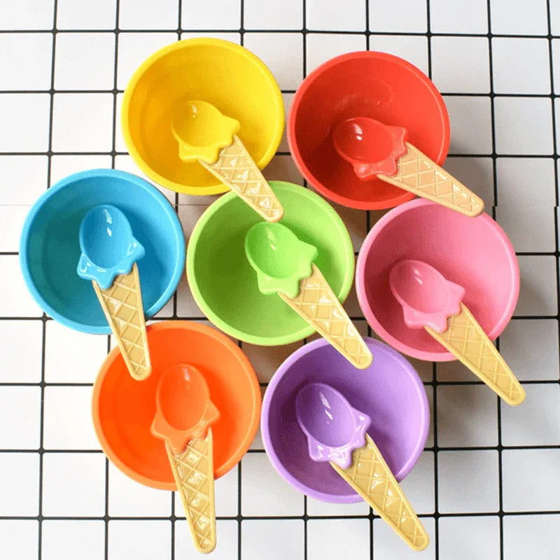 Pack of 2 cute ice cream bowl with a spoon - Prozone