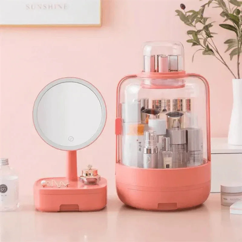 Full moon led mirror cosmetic storage box - Prozone