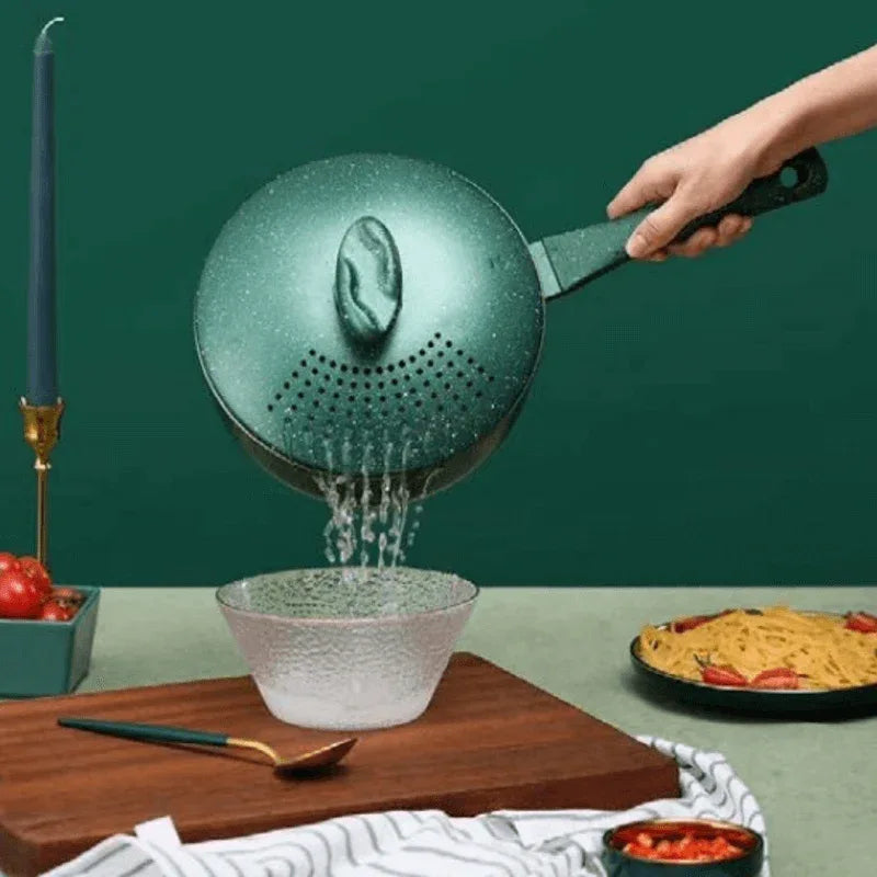 Noodle cooking nonstick pan with lid n drainer - Prozone