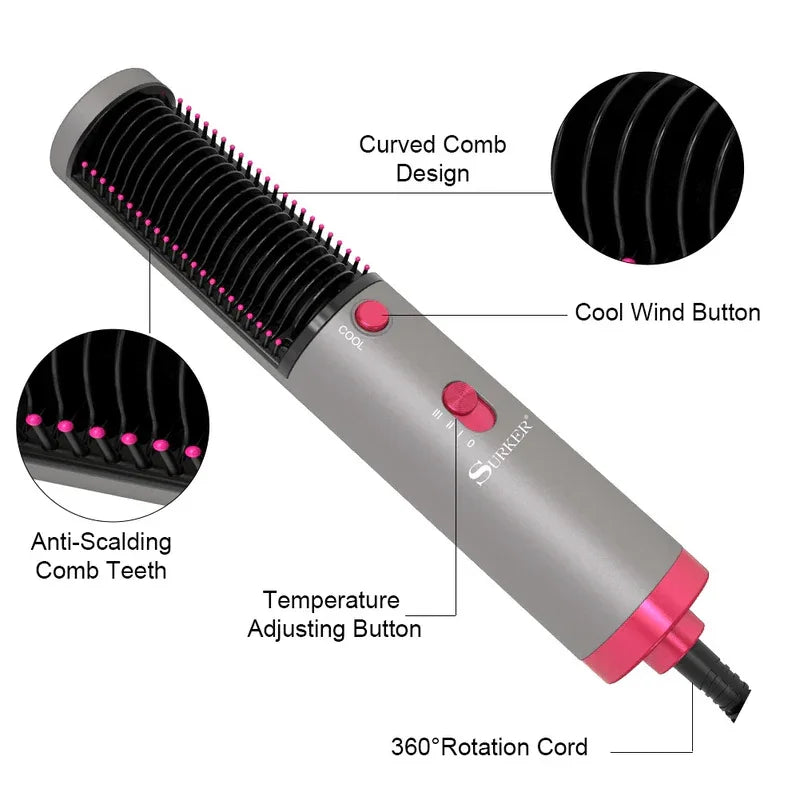 3 in 1 hair straightener with blow dryer and brush - Prozone