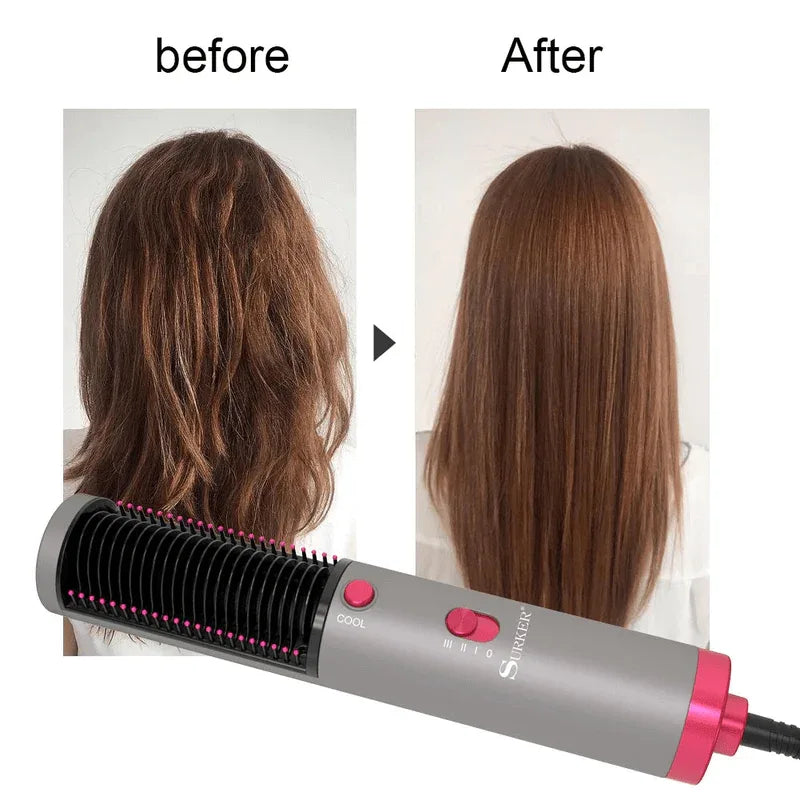 3 in 1 hair straightener with blow dryer and brush - Prozone