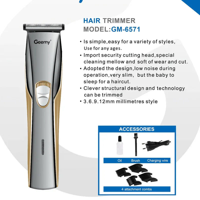 Geemy rechargeable hair trimmer gm-6571 - Prozone