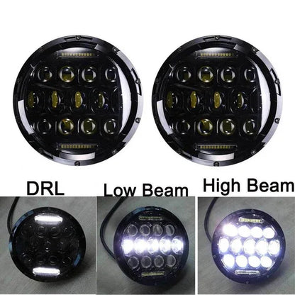 Universal 7 inch 75w 13 led round projector headlight - Prozone