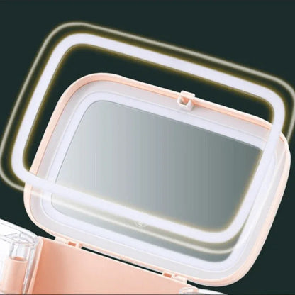 Drawer type led mirror cosmetic storage box - Prozone