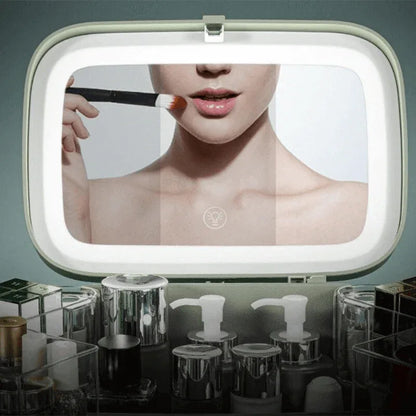 Drawer type led mirror cosmetic storage box - Prozone