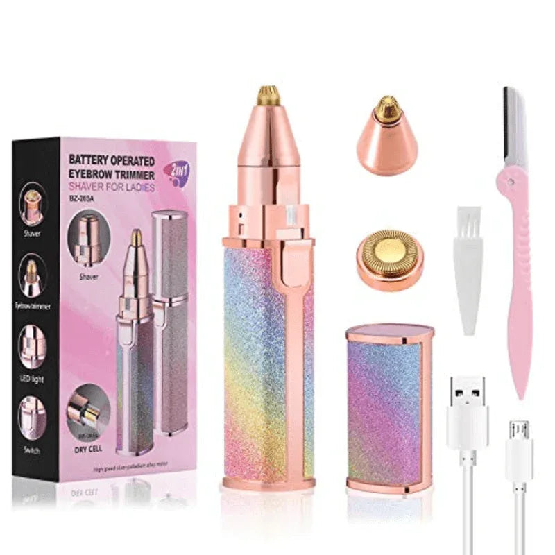 Electric eyebrow trimmer 2 in 1 painless hair shaver - Prozone