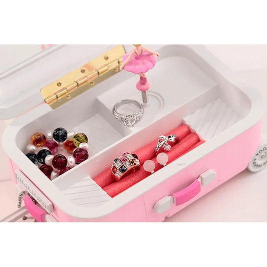 Suitcase style music box with ballerina girl - Prozone