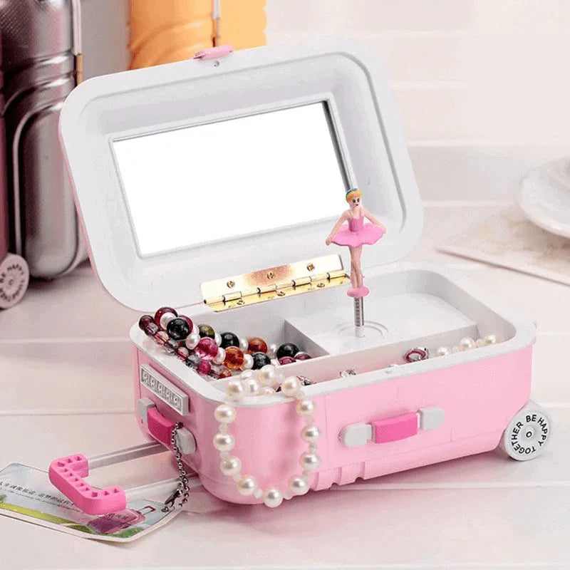 Suitcase style music box with ballerina girl - Prozone