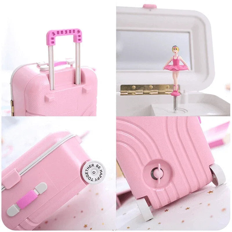 Suitcase style music box with ballerina girl - Prozone