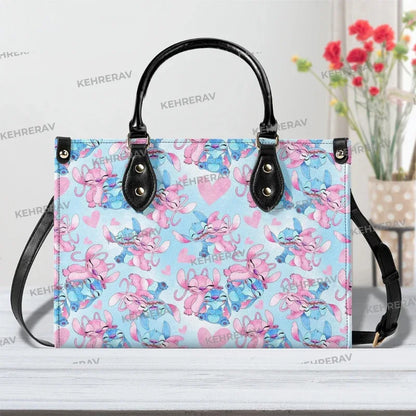 Gold handle flower bloom leather handbag - Prozone