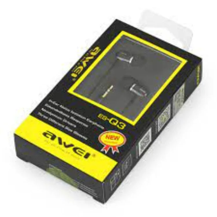 Awei es-q3 3.5mm wired earphone black super bass - Prozone