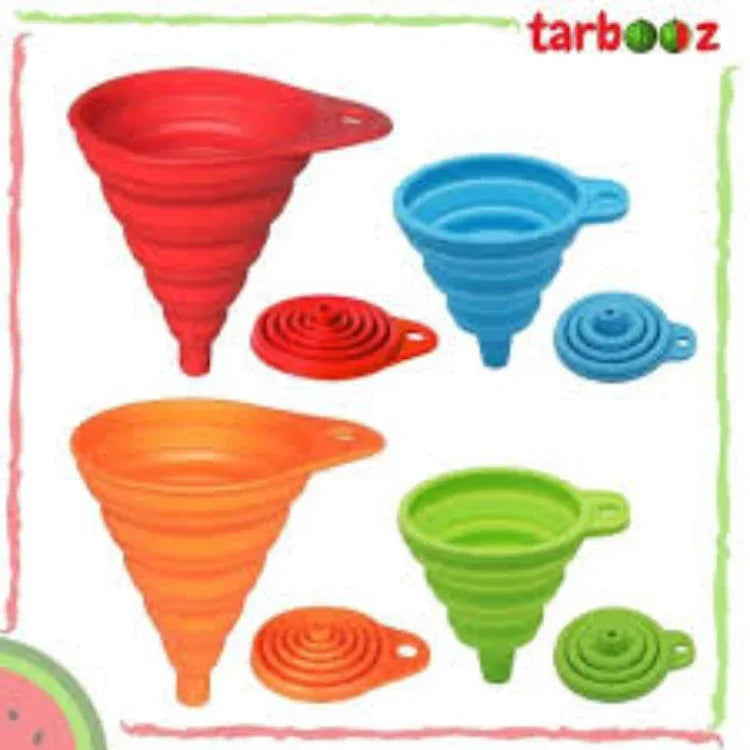 Folding silicone funnel for kitchen multicolor - Prozone