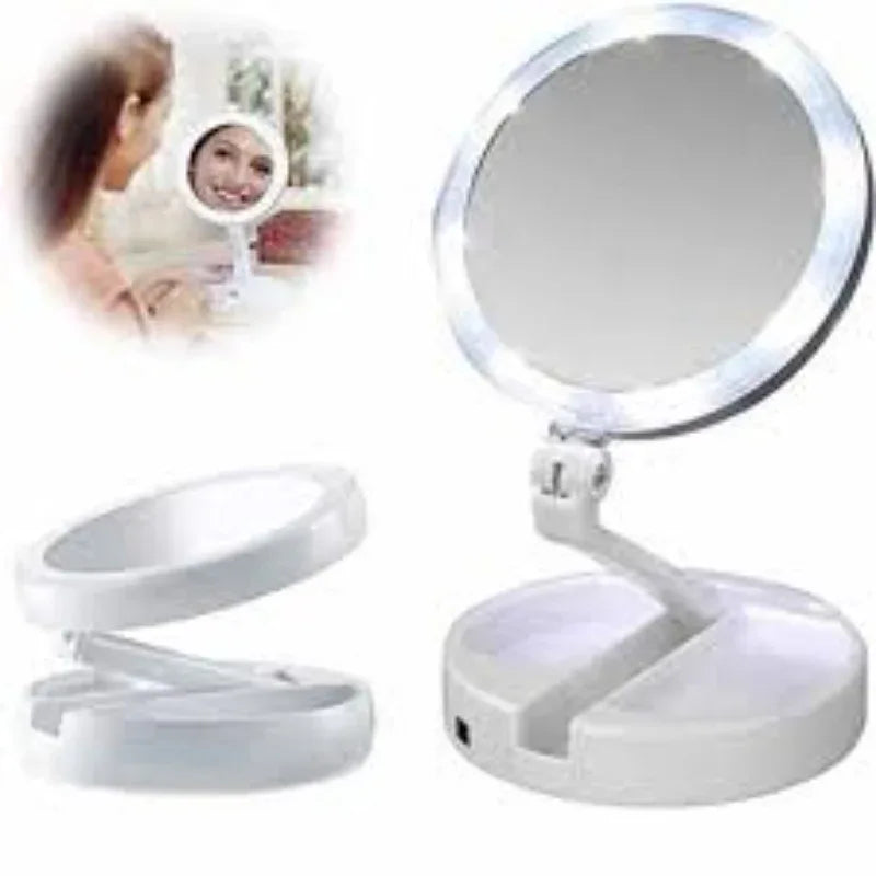 Foldable led lights makeup mirror - Prozone