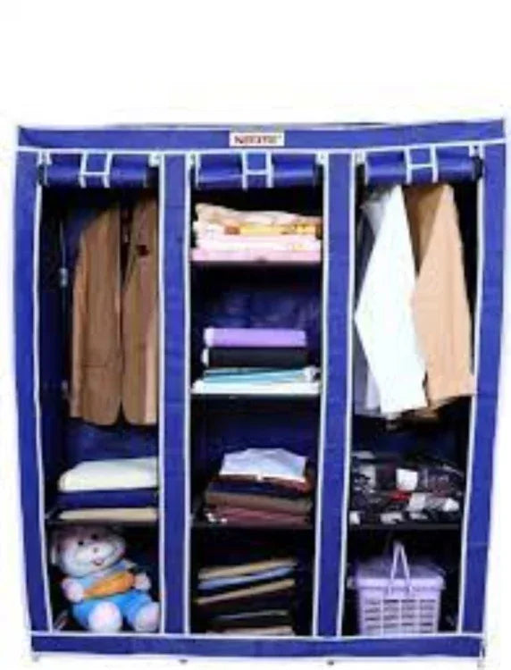 Collapsible cloth wardrobe (blue) - Prozone