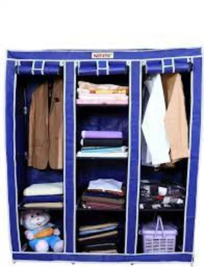 Collapsible cloth wardrobe (blue) - Prozone