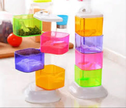 4-layer colorful 360 degree rotating box seasoning rack - Prozone