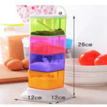 4-layer colorful 360 degree rotating box seasoning rack - Prozone
