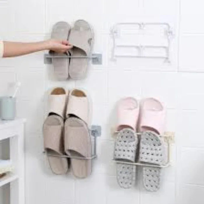 Adjustable space saving wall rack for slippers - Prozone
