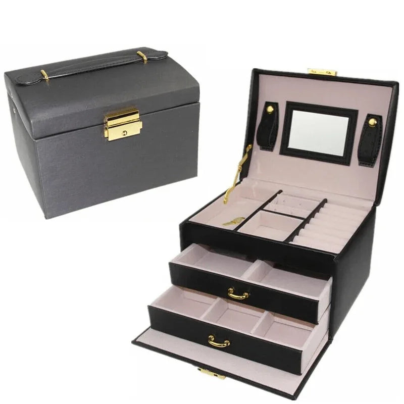 Generic 3 layers leather jewelry box - Prozone
