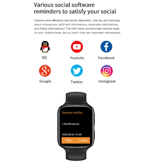 K80 bluetooth smart watch touchscreen - Prozone