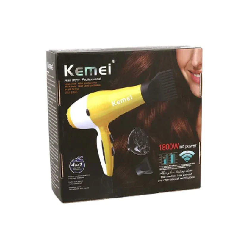 Kemei km-8895 high-power anion hair dryer yellow - Prozone