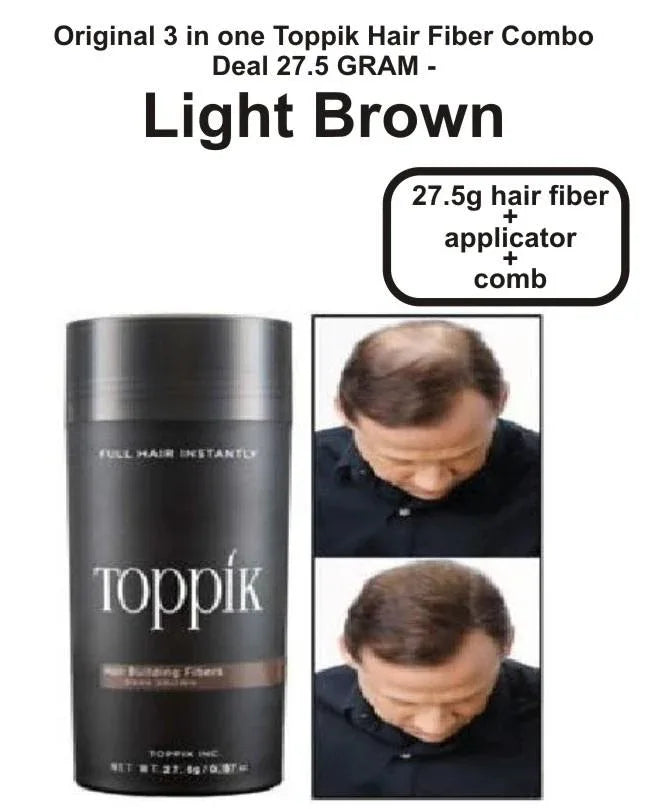 Original 3 in one toppik hair fiber 27.5 gram - light brown - Prozone