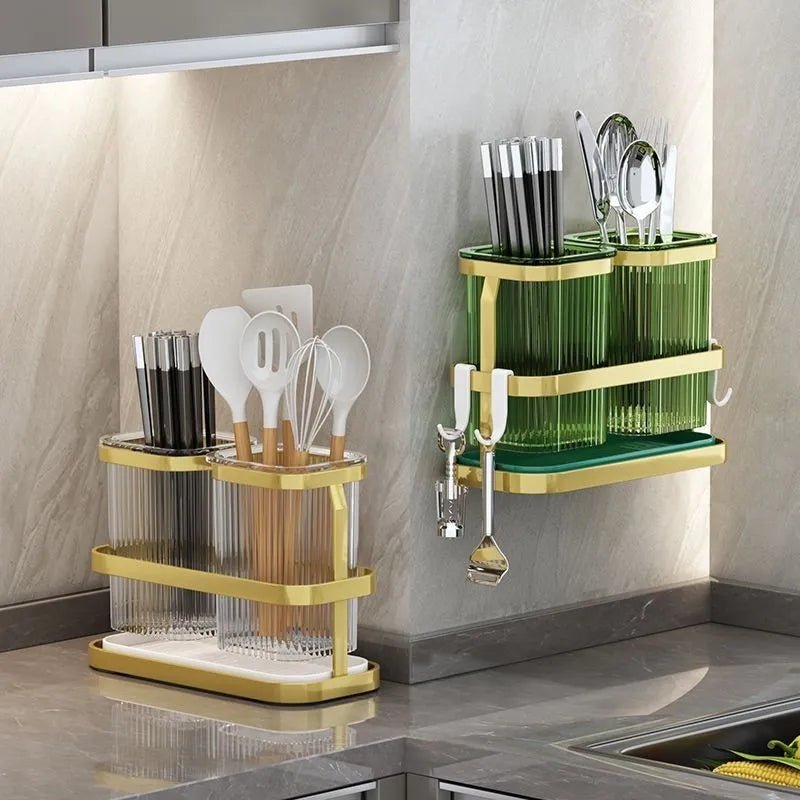 Luxury Golden Leaf Cutlery Holder - Prozone