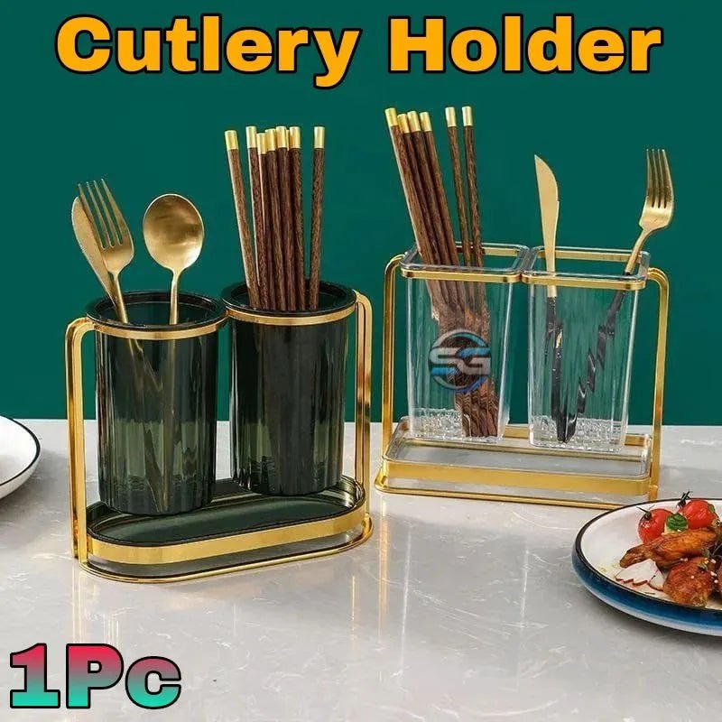 Luxury Golden Leaf Cutlery Holder - Prozone
