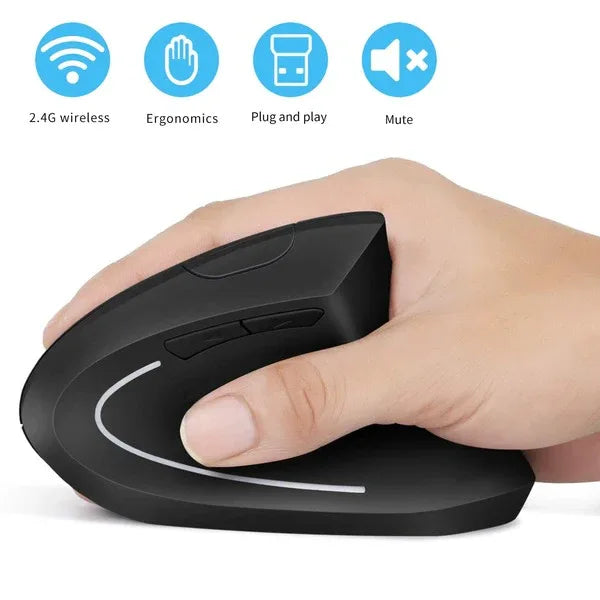 Ergonomic wireless vertical mouse rechargeable built in battery - Prozone