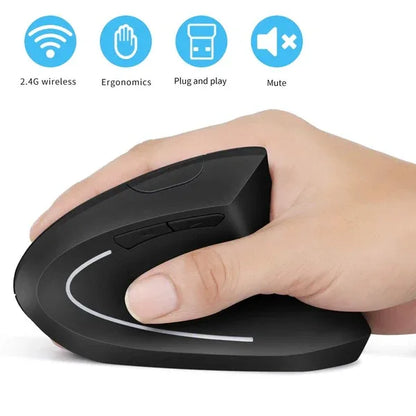 Ergonomic wireless vertical mouse rechargeable built in battery - Prozone