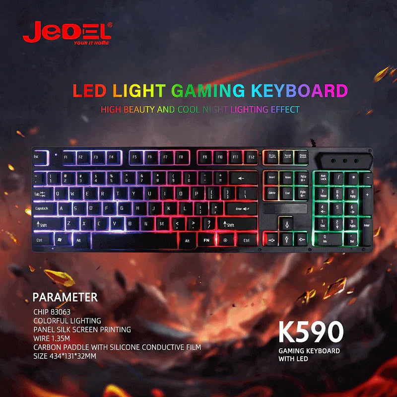 Jedel usb gaming keyboard led backlight k590 - Prozone