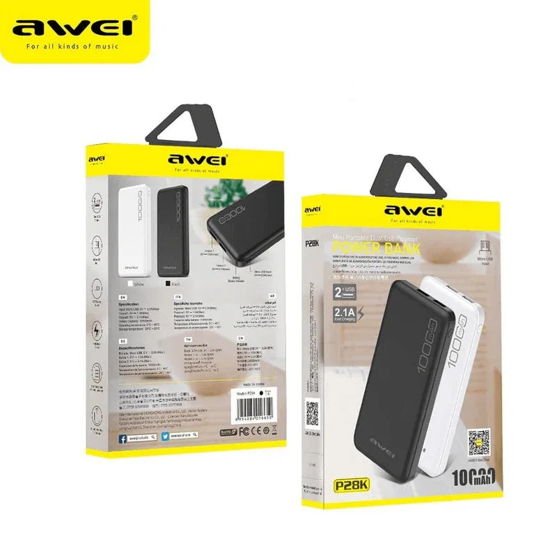 Power bank 10000mah fast charging awei p28k - Prozone