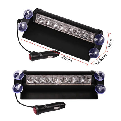 8 led red blue police flash light for dashboard - Prozone