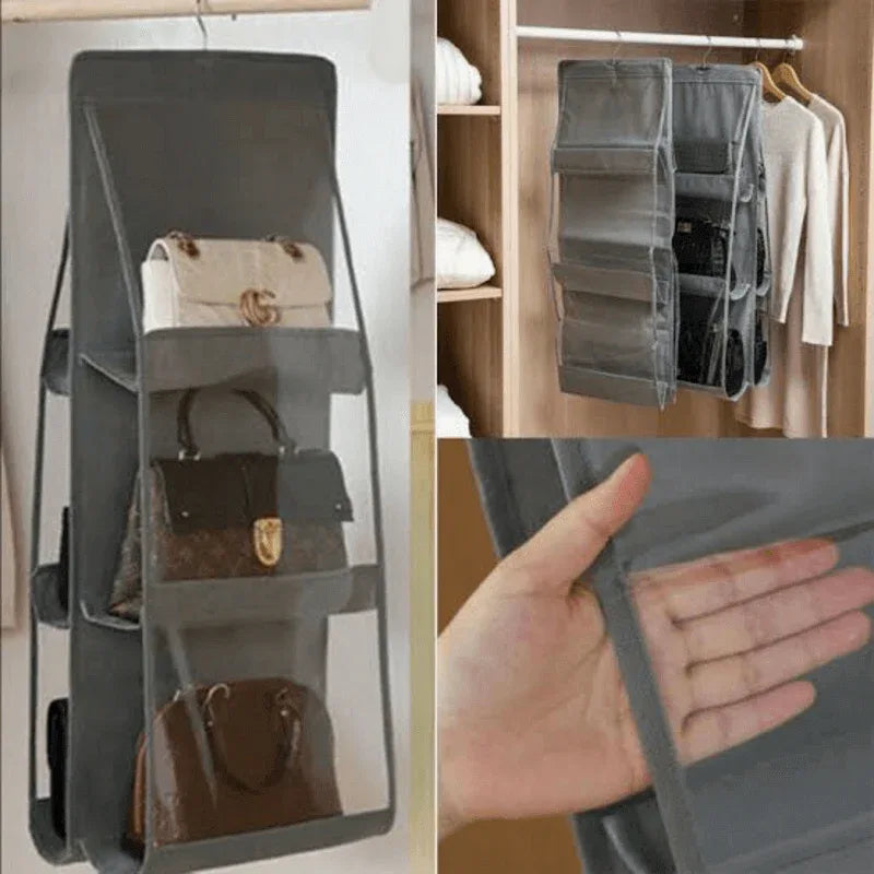 6 pockets multi-functional hanging purse organizer - Prozone