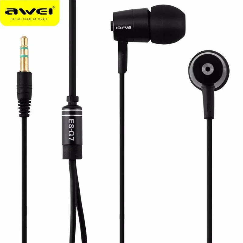 Awei es q7 earphones in ear with sozy earbuds 3.5mm jack - Prozone