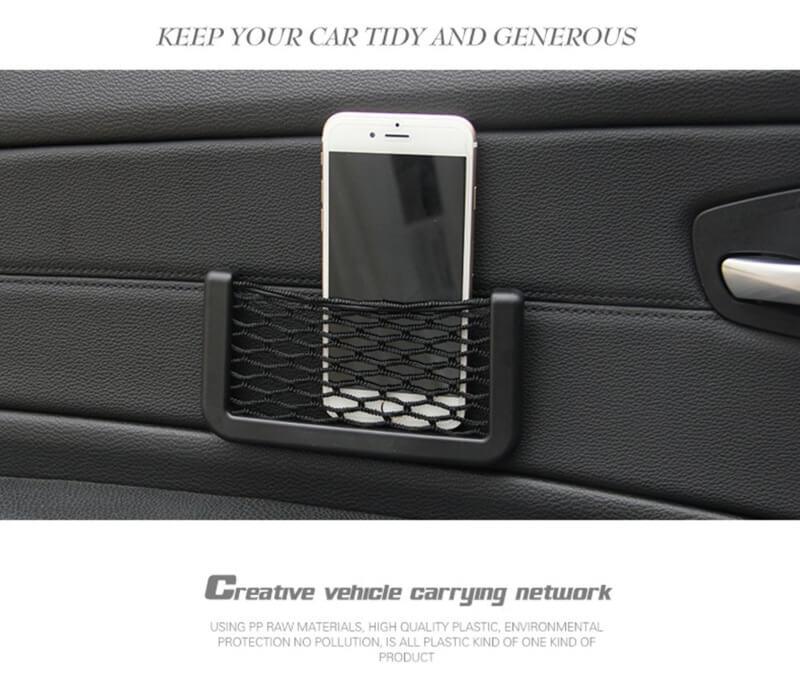 Nice car seat side back pocket storage string bag phone holder - Prozone