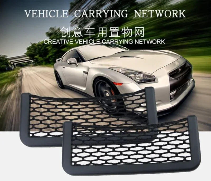 Nice car seat side back pocket storage string bag phone holder - Prozone