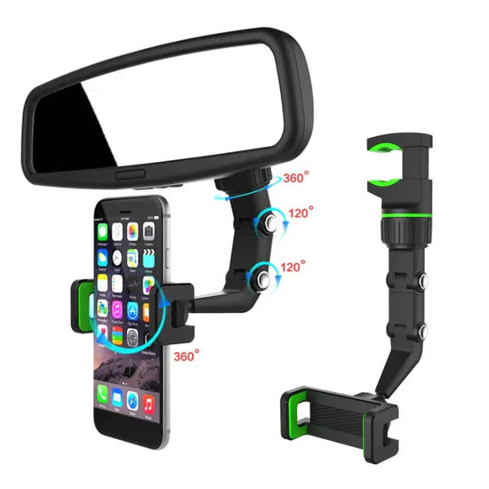 360 car multifunctional rearview mirror phone holder - Prozone